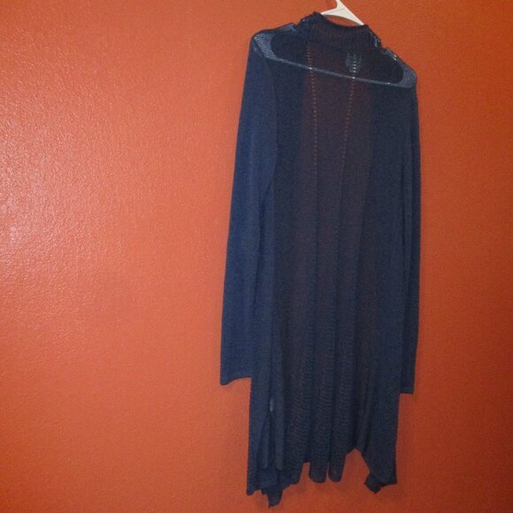 Ariat Woman Medium Dark Blue Long Sleeve Travel Vacation Wrap Sweater - Picture 6 of 9